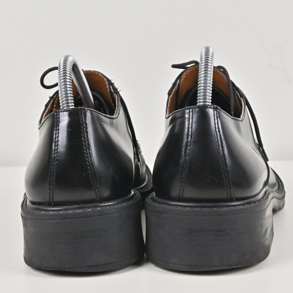 Giorgio Brutini Handcrafted Black Leather Apron Toe Derbies US 8 UK 7 Made Italy - Picture 8 of 16